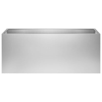 Garden Planter 2 pcs Silver 100 x 40 x 40 cm Galvanised Steel