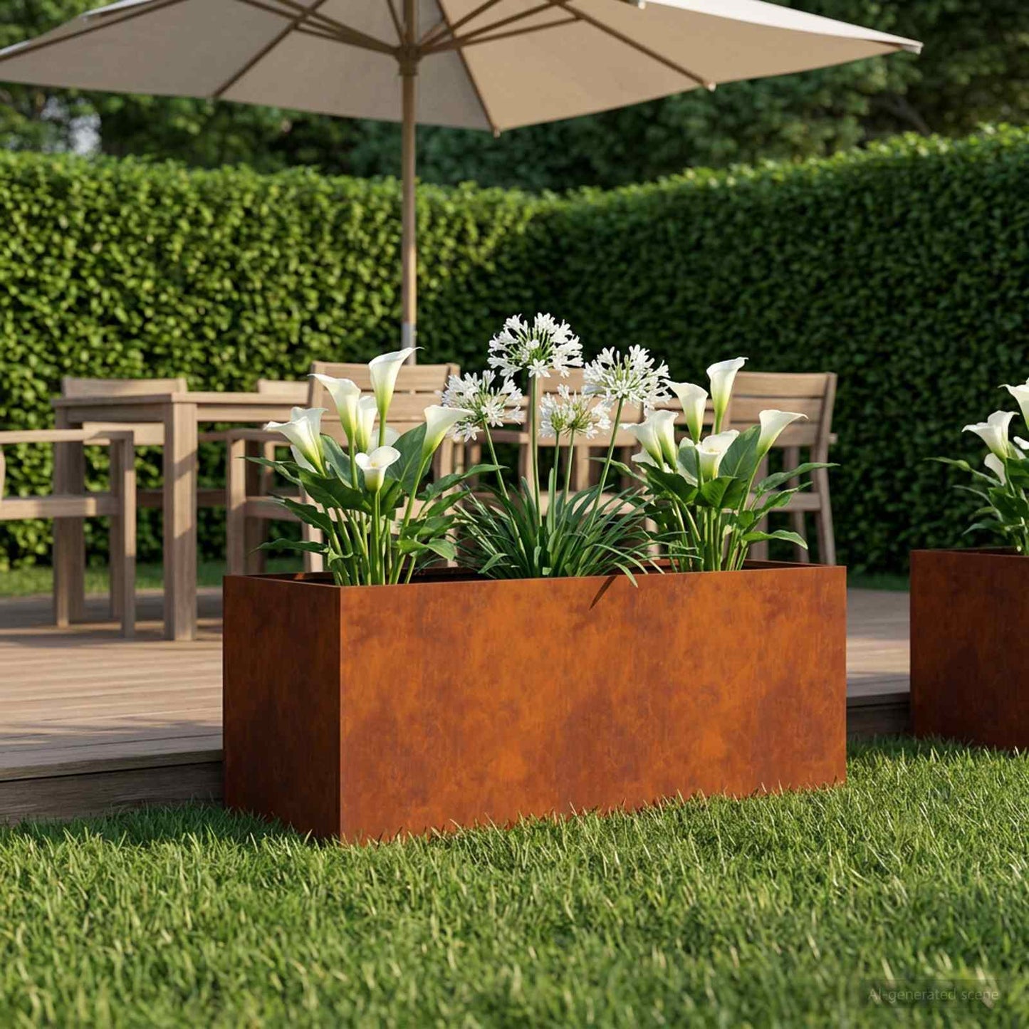 Garden Planter Rusty 100 x 40 x 40 cm Weathering Steel