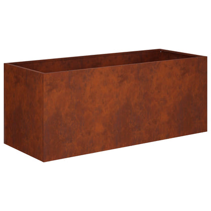 Garden Planter Rusty 100 x 40 x 40 cm Weathering Steel