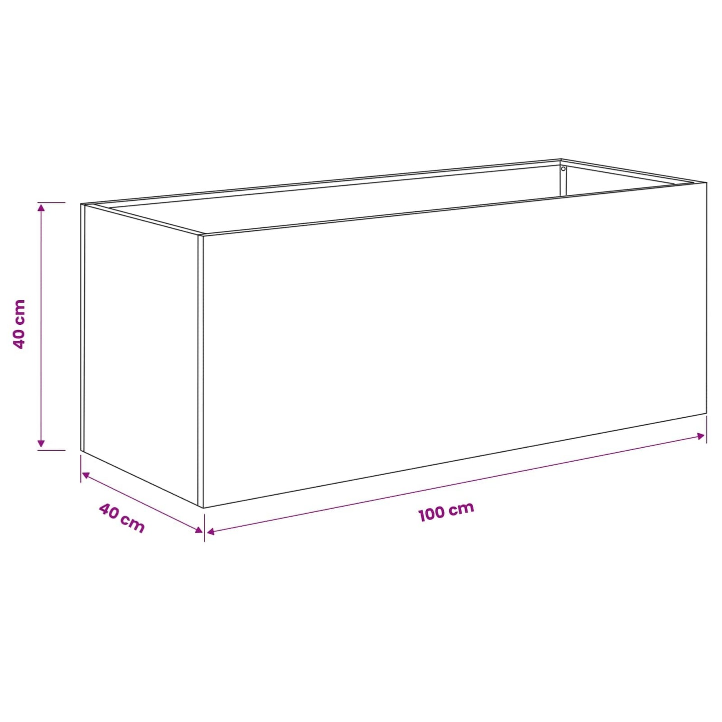 Garden Planter 2 pcs Rusty 100 x 40 x 40 cm Weathering Steel
