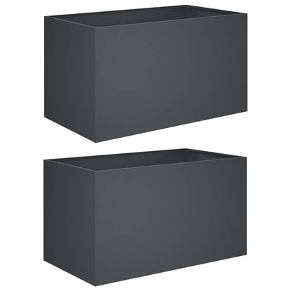 Garden Planter 2 pcs Anthracite 80 x 50 x 50 cm