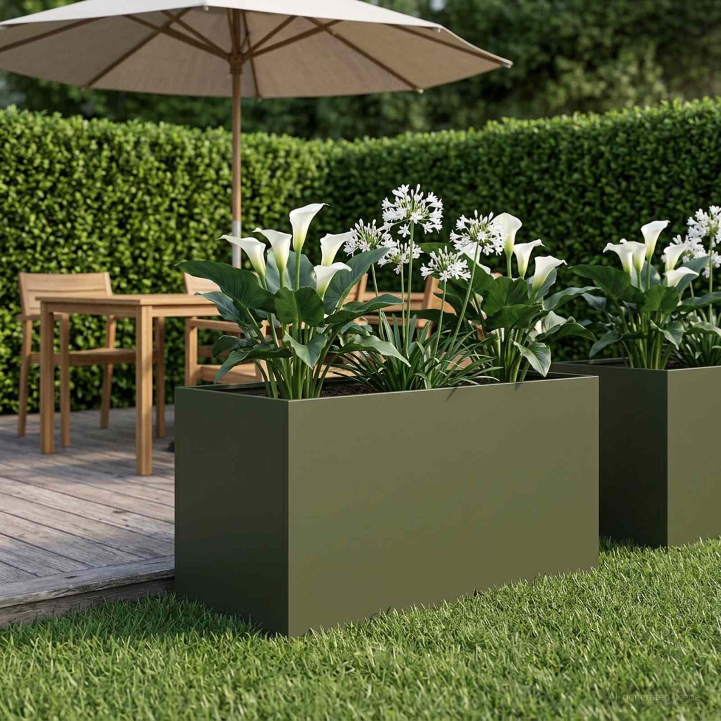 Garden Planter Olive Green 80 x 50 x 50 cm Cold-rolled Steel