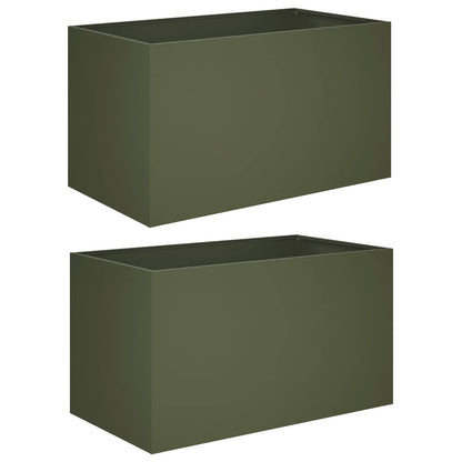 Garden Planter 2 pcs Olive Green 80 x 50 x 50 cm