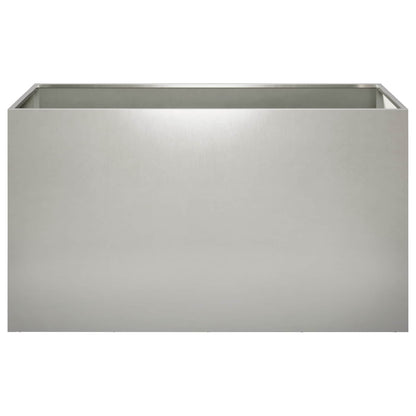 Garden Planter 2 pcs Silver 80 x 50 x 50 cm Stainless Steel