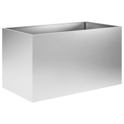 Garden Planter 2 pcs Silver 80 x 50 x 50 cm Galvanised Steel