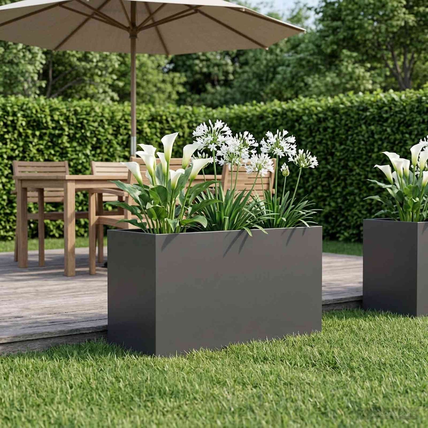 Garden Planter Black 100 x 50 x 50 cm Cold-rolled Steel