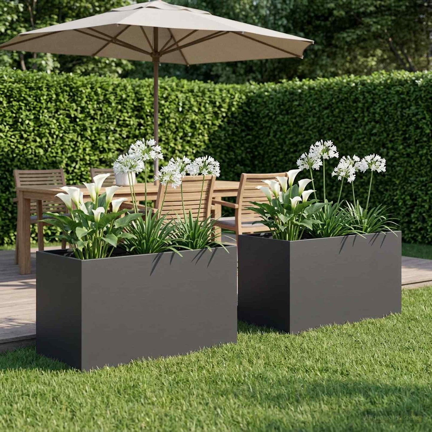Garden Planter 2 pcs Black 100 x 50 x 50 cm Cold-rolled Steel