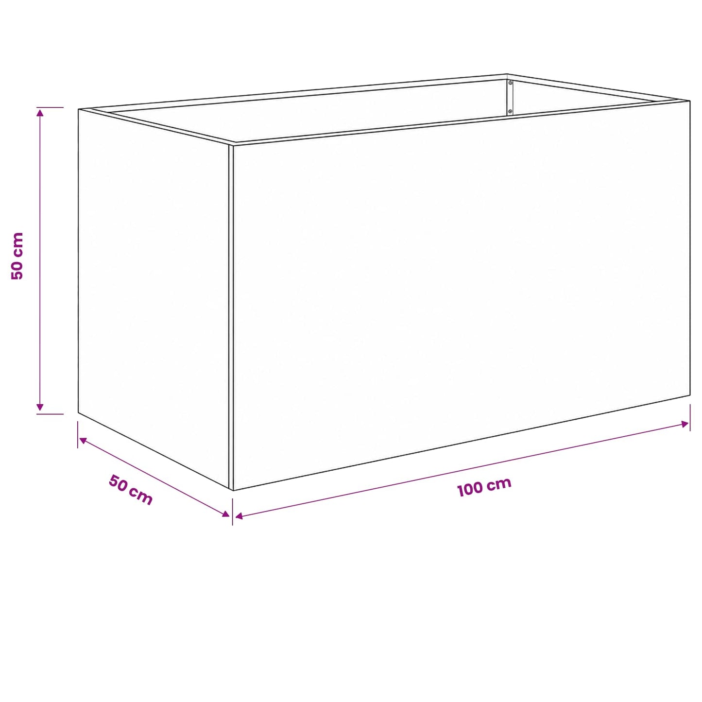Garden Planter 2 pcs Black 100 x 50 x 50 cm Cold-rolled Steel