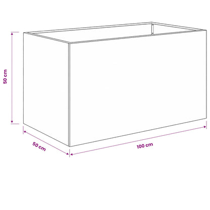 Garden Planter 2 pcs Black 100 x 50 x 50 cm Cold-rolled Steel