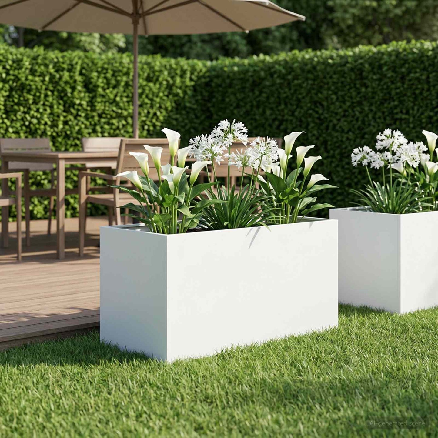 Garden Planter White 100 x 50 x 50 cm Cold-rolled Steel