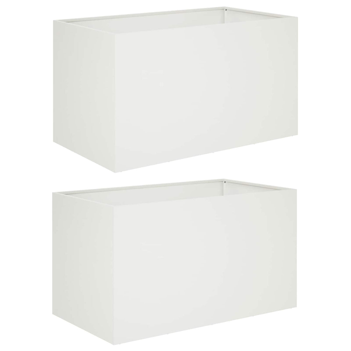 Garden Planter 2 pcs White 100 x 50 x 50 cm Cold-rolled Steel