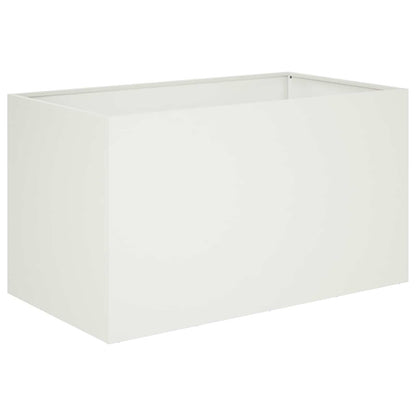 Garden Planter 2 pcs White 100 x 50 x 50 cm Cold-rolled Steel