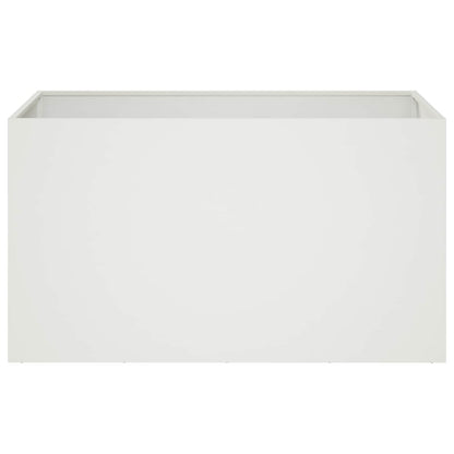 Garden Planter 2 pcs White 100 x 50 x 50 cm Cold-rolled Steel