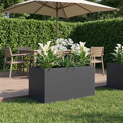 Garden Planter Anthracite 100 x 50 x 50 cm Cold-rolled Steel