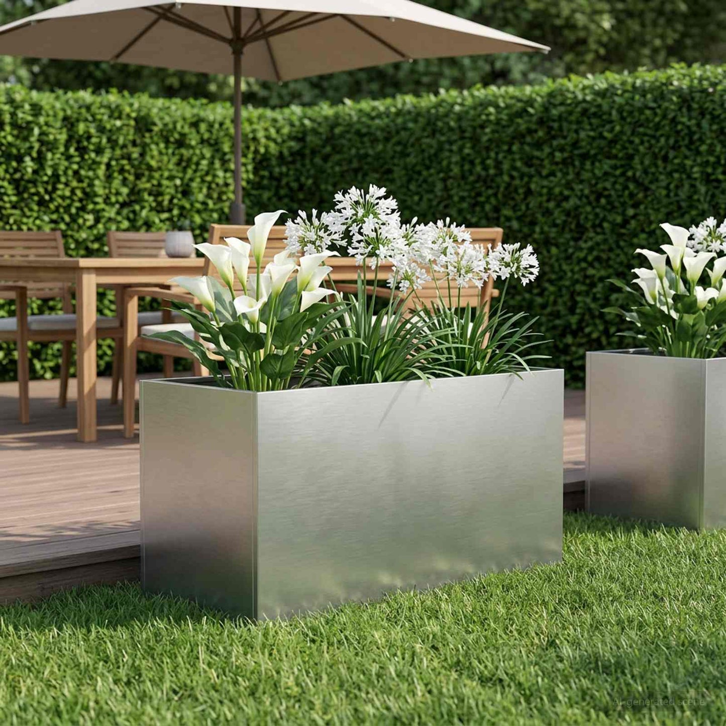 Garden Planter Silver 100 x 50 x 50 cm Stainless Steel