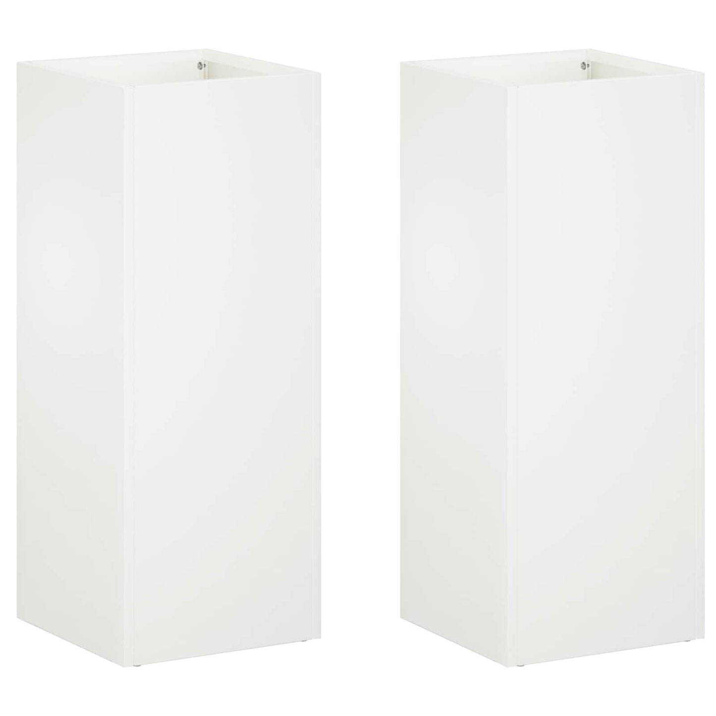 Garden Planter 2 pcs White 20 x 20 x 40 cm Cold-rolled Steel