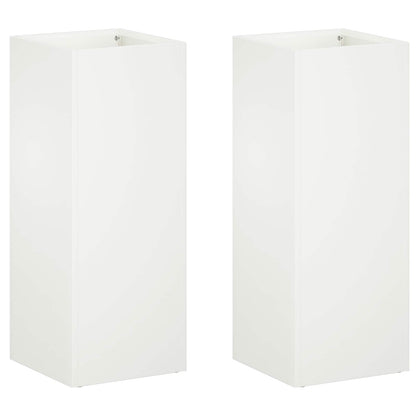 Garden Planter 2 pcs White 20 x 20 x 40 cm Cold-rolled Steel