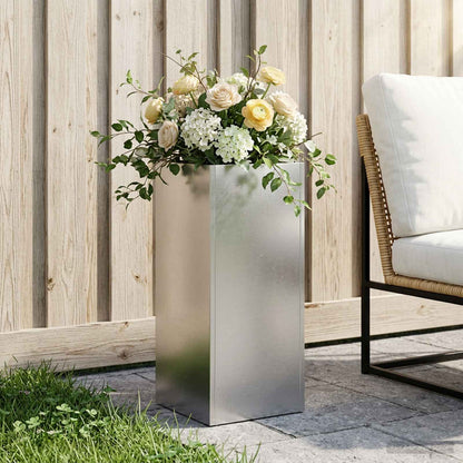 Garden Planter Silver 20 x 20 x 50 cm Stainless Steel