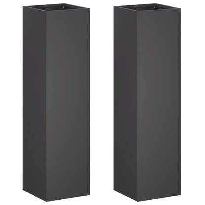 Garden Planter 2 pcs Black 20 x 20 x 75 cm Cold-rolled Steel