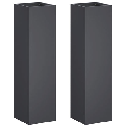 Garden Planter 2 pcs Anthracite 20 x 20 x 75 cm