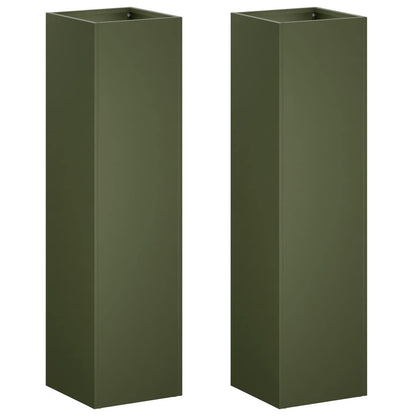 Garden Planter 2 pcs Olive Green 20 x 20 x 75 cm