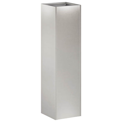 Garden Planter 2 pcs Silver 20 x 20 x 75 cm Stainless Steel