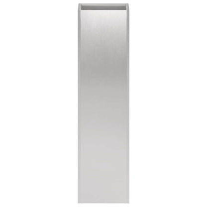 Garden Planter 2 pcs Silver 20 x 20 x 75 cm Stainless Steel