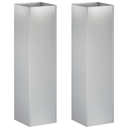 Garden Planter 2 pcs Silver 20 x 20 x 75 cm Galvanised Steel