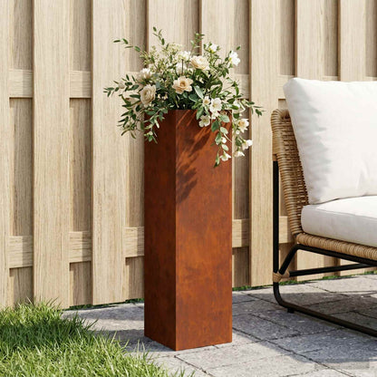 Garden Planter Rusty 20 x 20 x 75 cm Weathering Steel