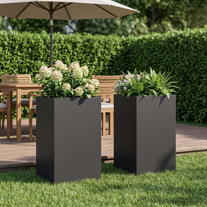 Garden Planter 2 pcs Black 30 x 30 x 40 cm Cold-rolled Steel