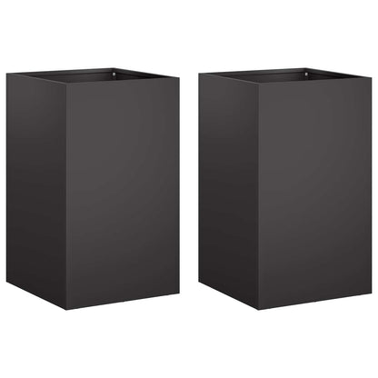 Garden Planter 2 pcs Black 30 x 30 x 40 cm Cold-rolled Steel