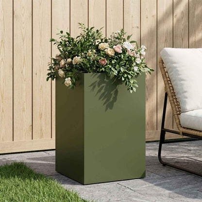 Garden Planter Olive Green 30 x 30 x 40 cm Cold-rolled Steel