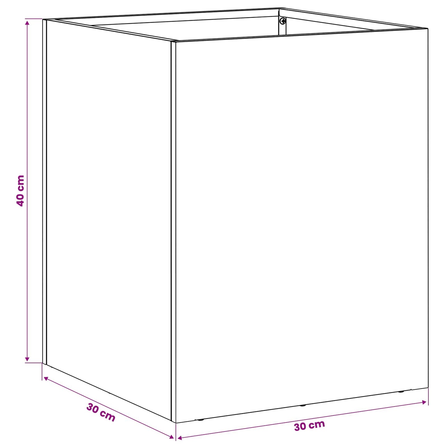Garden Planter Silver 30 x 30 x 40 cm Stainless Steel