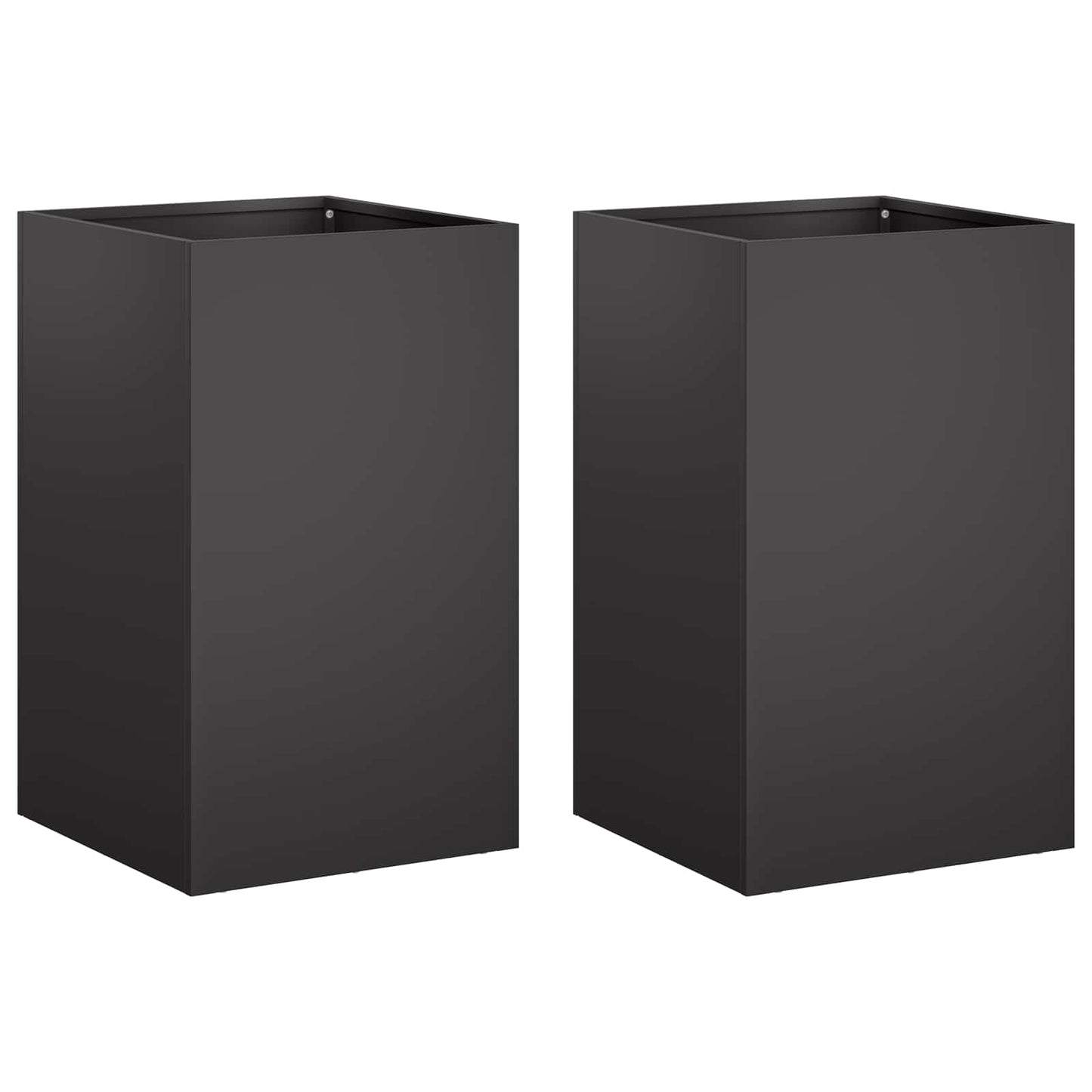 Garden Planter 2 pcs Black 30 x 30 x 50 cm Cold-rolled Steel