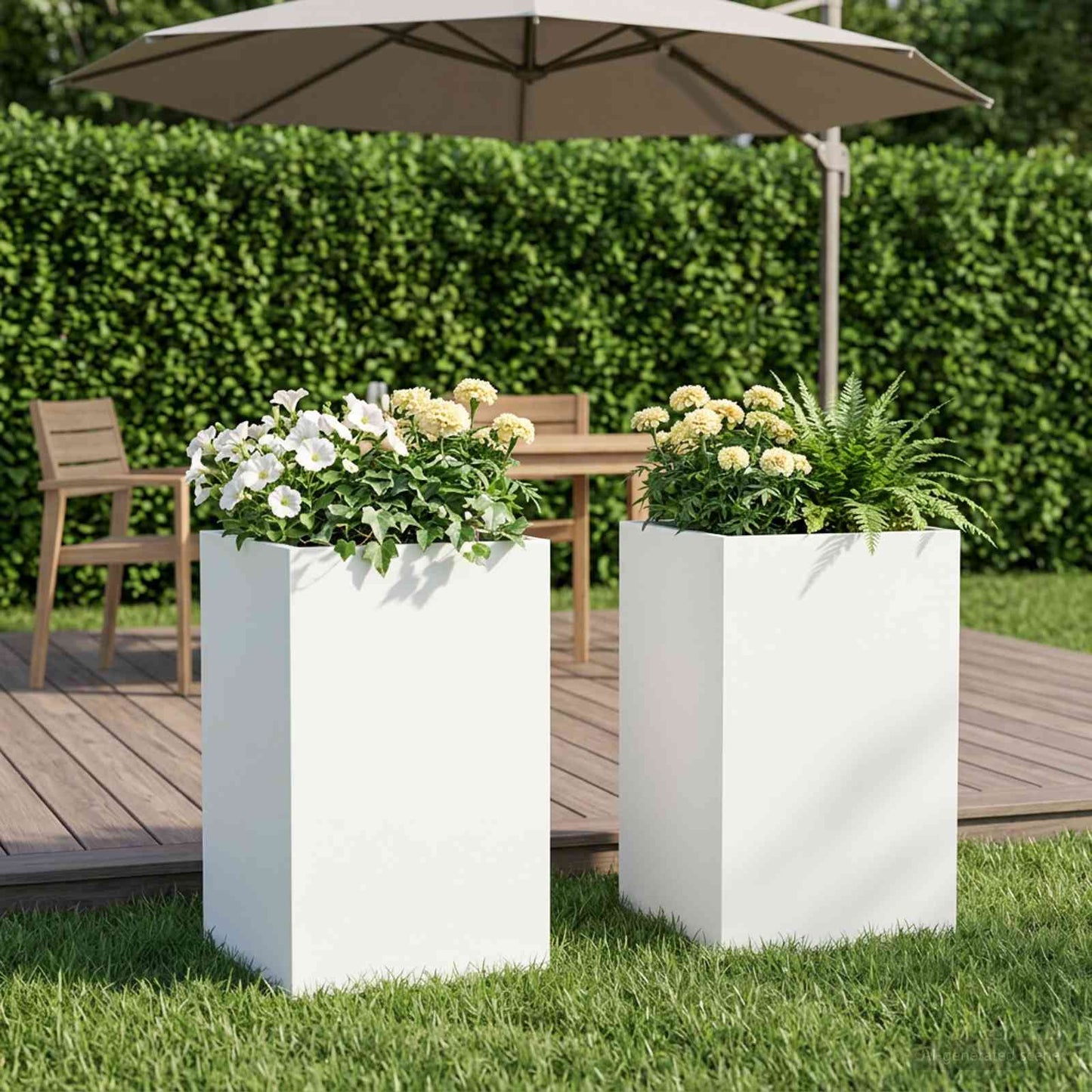 Garden Planter 2 pcs White 30 x 30 x 50 cm Cold-rolled Steel