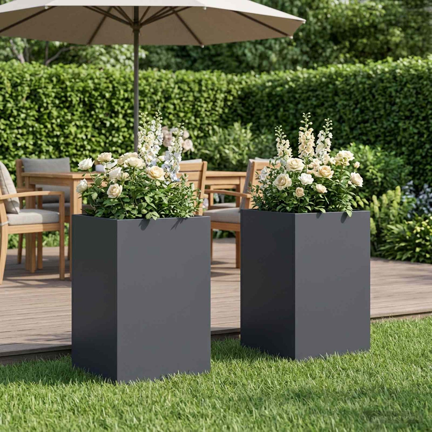 Garden Planter 2 pcs Anthracite 30 x 30 x 50 cm
