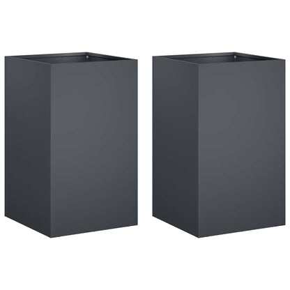 Garden Planter 2 pcs Anthracite 30 x 30 x 50 cm