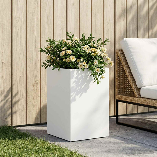 Garden Planter White 40 x 40 x 50 cm Cold-rolled Steel