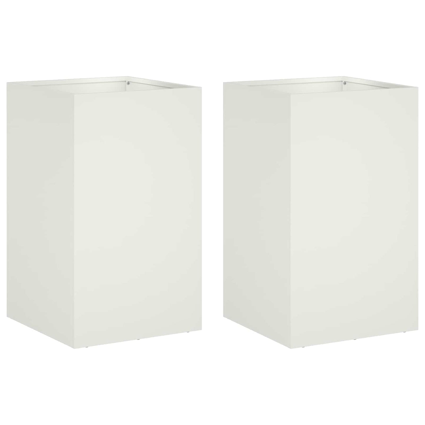 Garden Planter 2 pcs White 40 x 40 x 50 cm Cold-rolled Steel