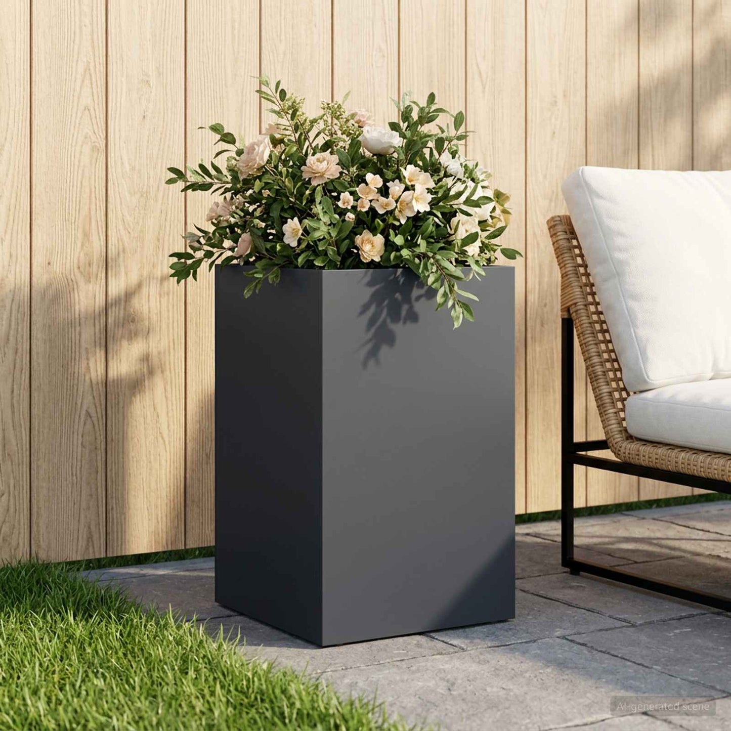 Garden Planter Anthracite 40 x 40 x 50 cm Cold-rolled Steel