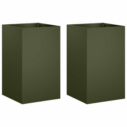 Garden Planter 2 pcs Olive Green 40 x 40 x 50 cm