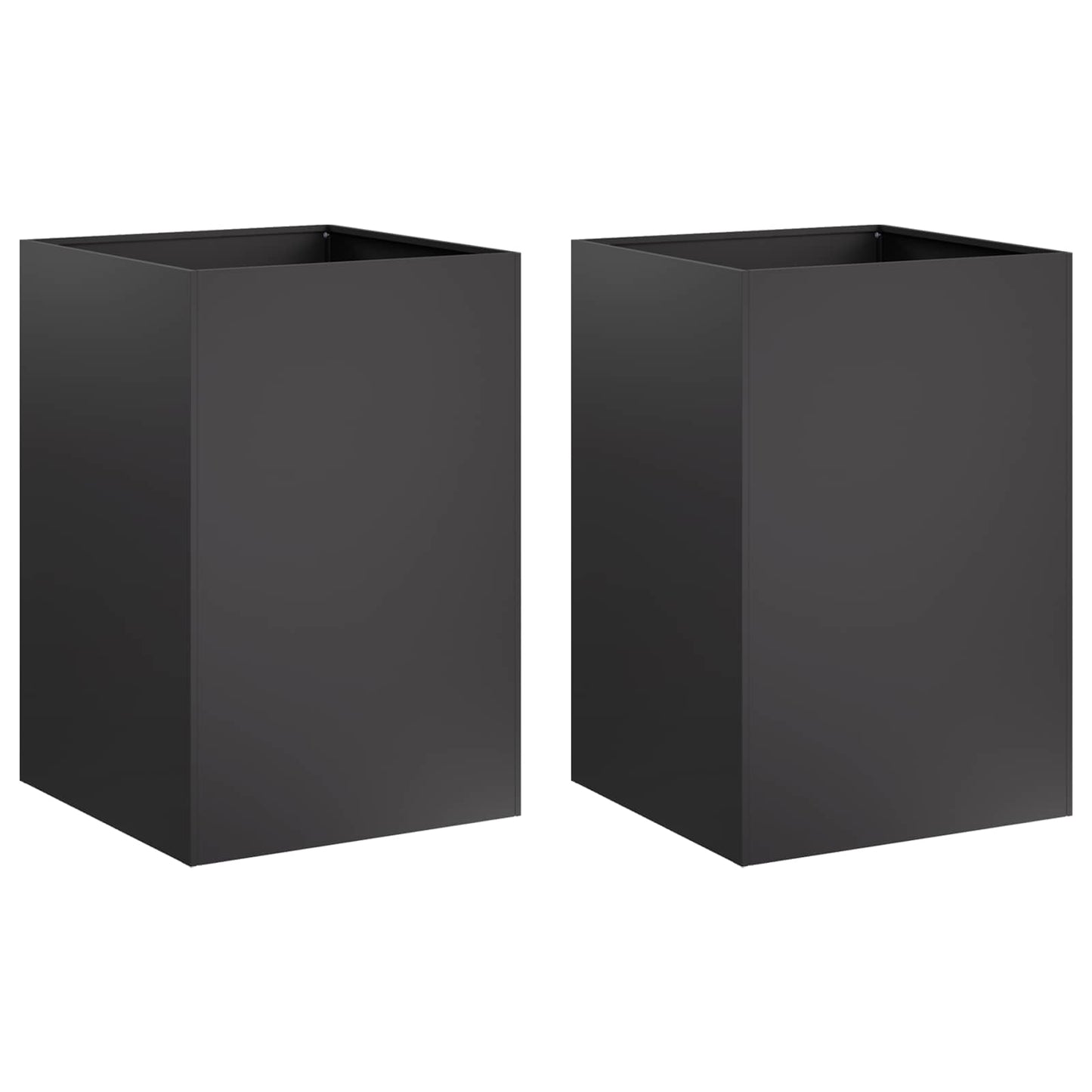 Garden Planter 2 pcs Black 40 x 40 x 75 cm Cold-rolled Steel