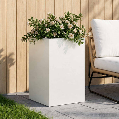 Garden Planter White 40 x 40 x 75 cm Cold-rolled Steel