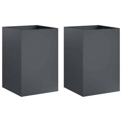 Garden Planter 2 pcs Anthracite 40 x 40 x 75 cm