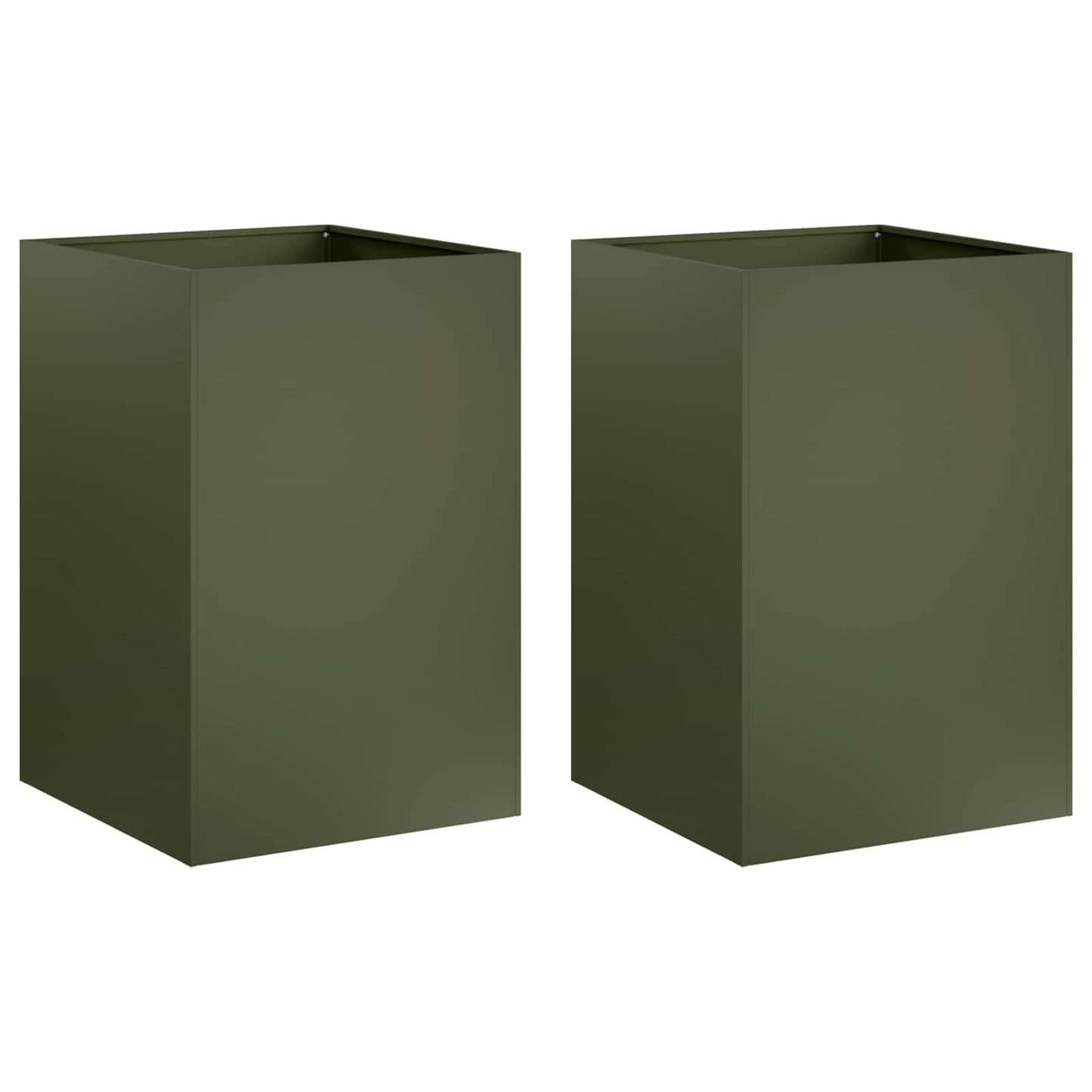 Garden Planter 2 pcs Olive Green 40 x 40 x 75 cm