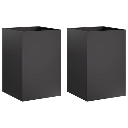 Garden Planter 2 pcs Black 50 x 50 x 75 cm Cold-rolled Steel