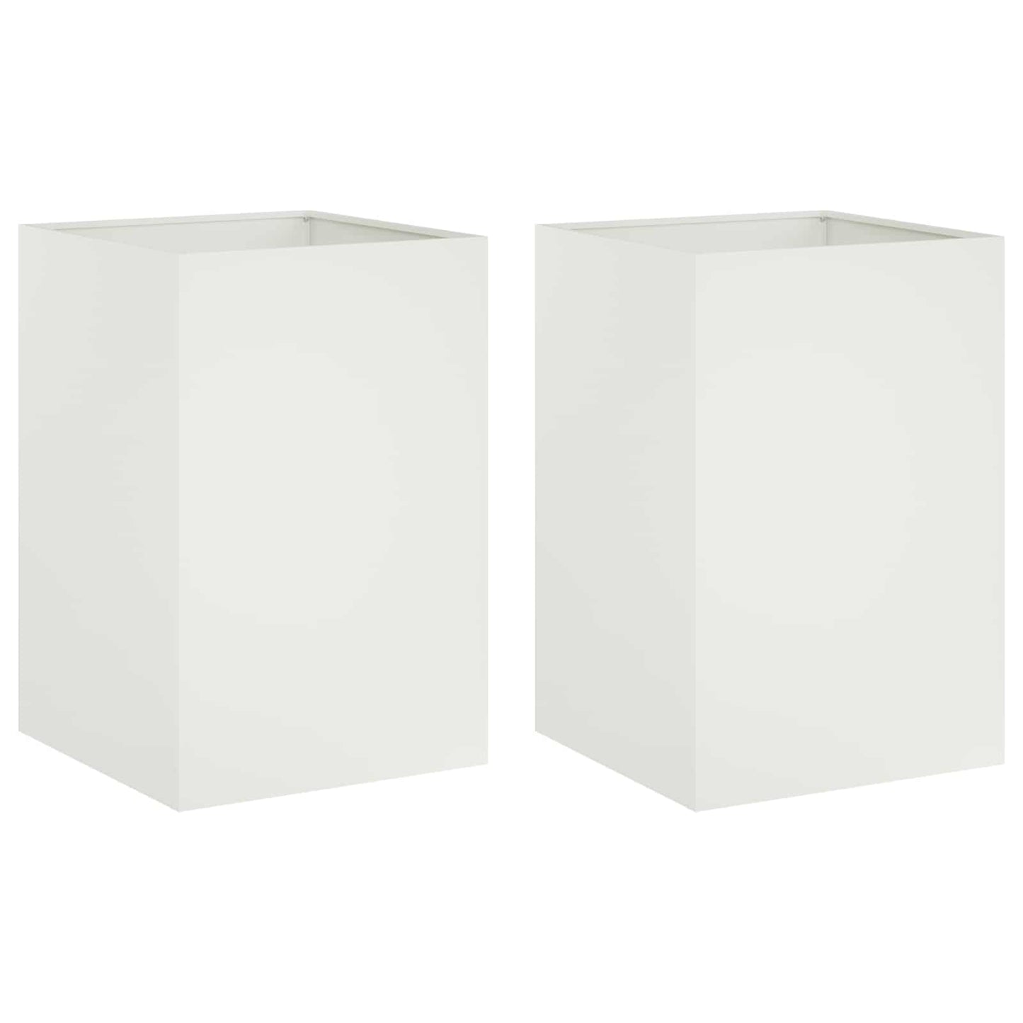 Garden Planter 2 pcs White 50 x 50 x 75 cm Cold-rolled Steel