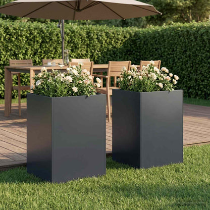 Garden Planter 2 pcs Anthracite 50 x 50 x 75 cm