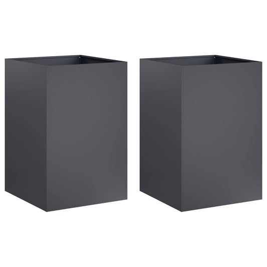 Garden Planter 2 pcs Anthracite 50 x 50 x 75 cm