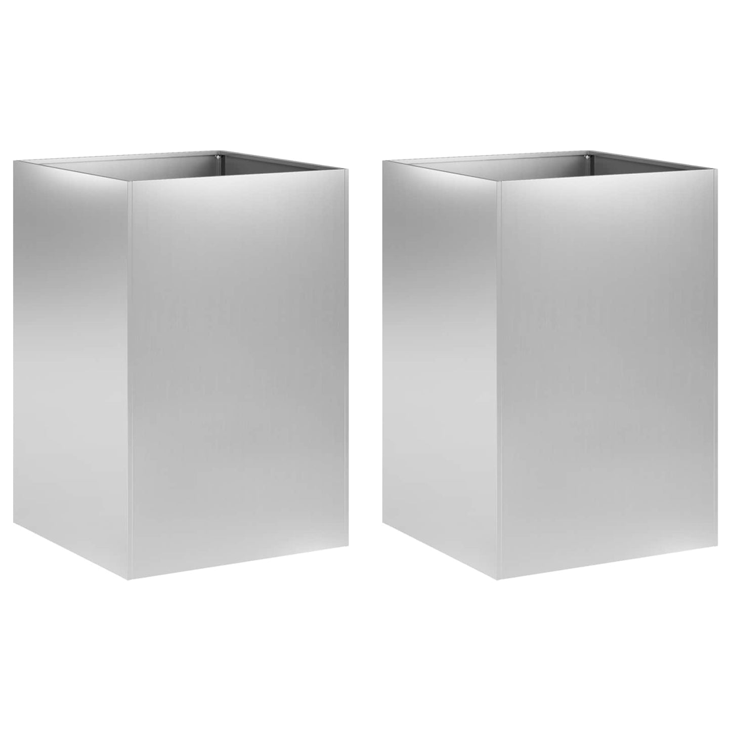 Garden Planter 2 pcs Silver 50 x 50 x 75 cm Galvanised Steel